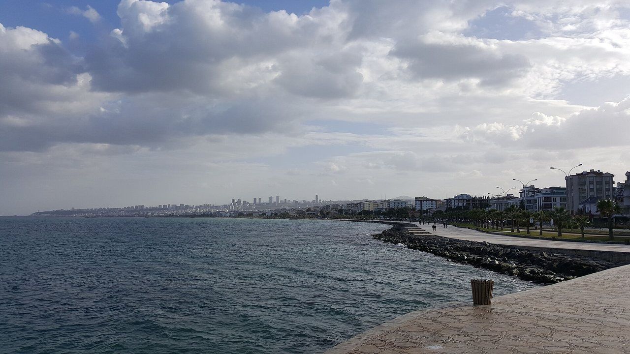 Wide view of Atakum seafront and Black Sea coast in Samsun