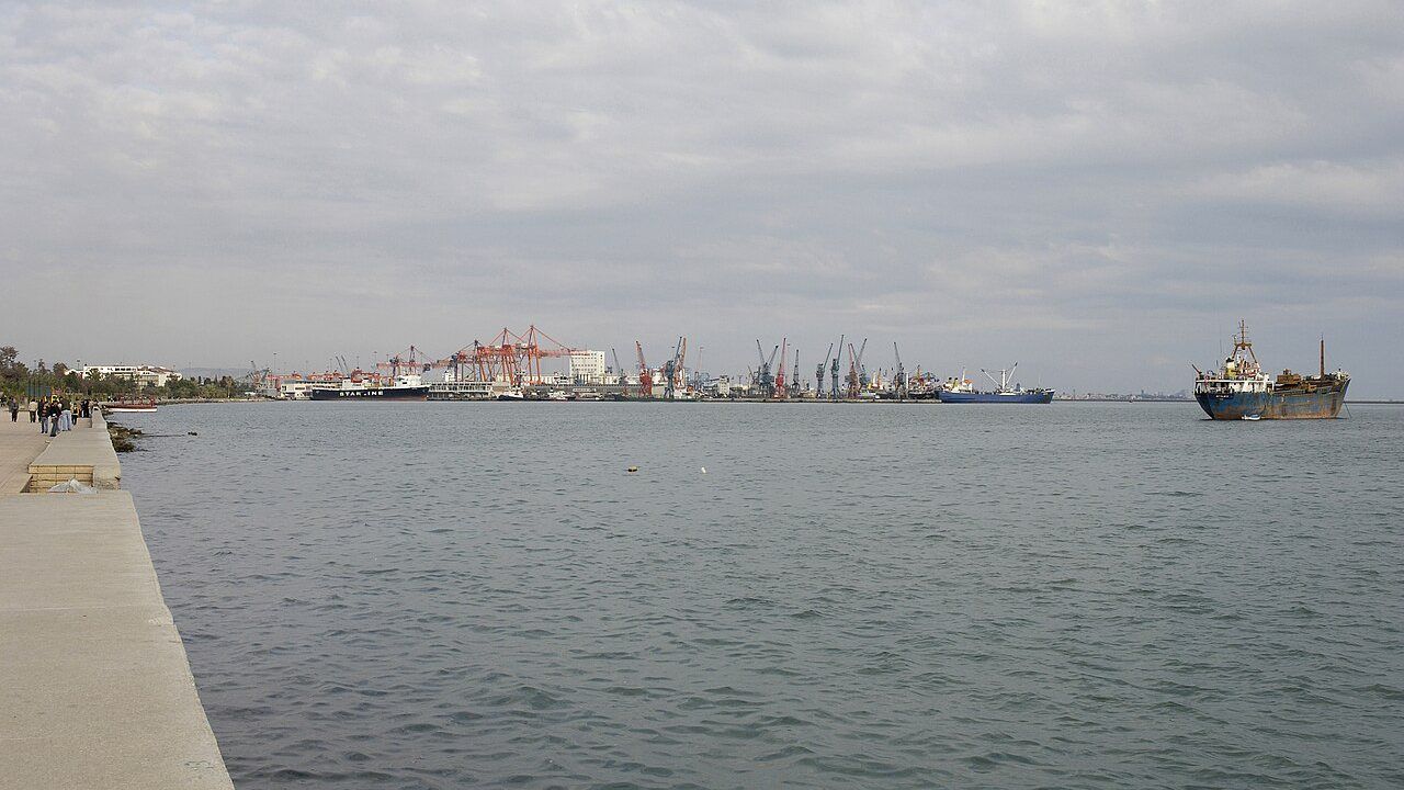 Coastal promenade and Mediterranean waterfront at Ataturk Park in Mersin.