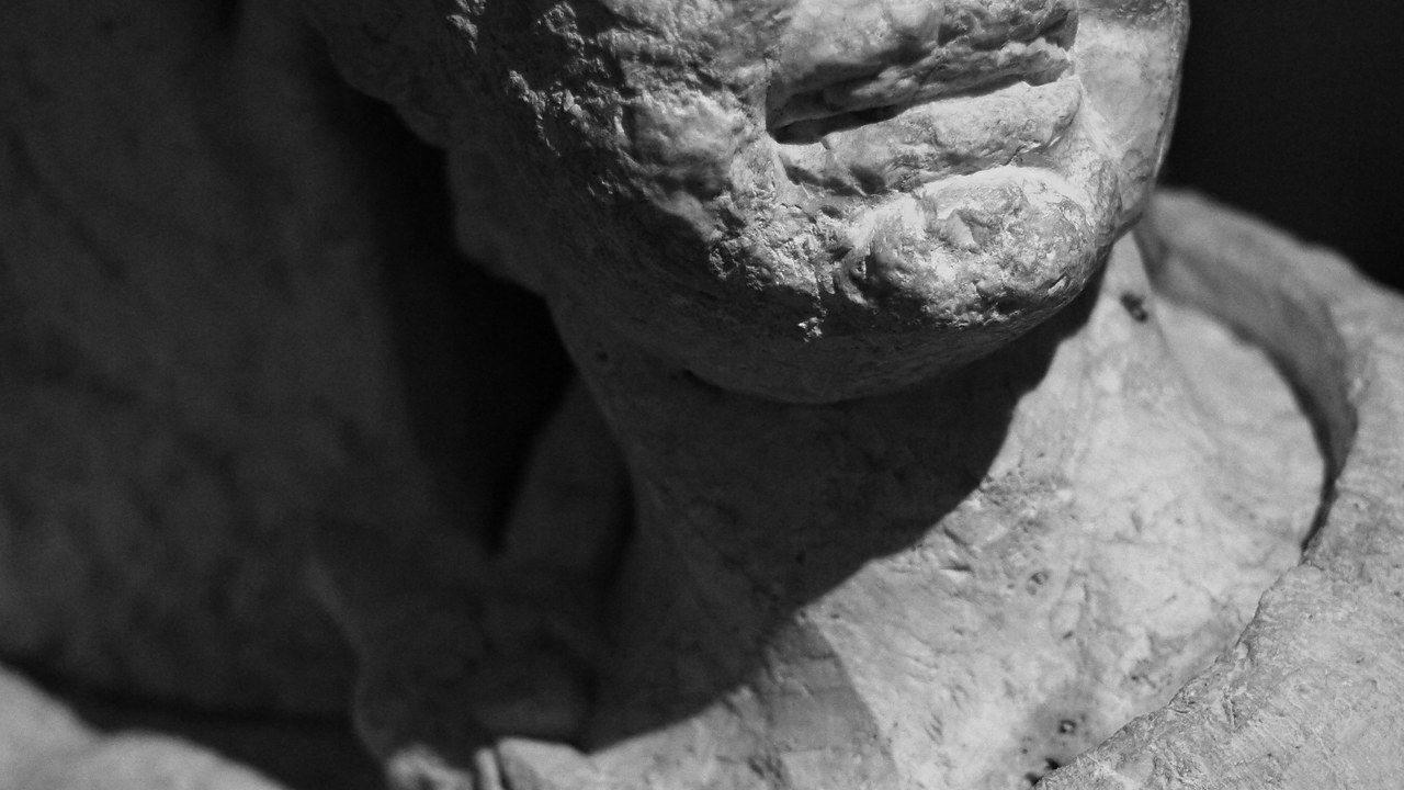 Ancient Roman sculpture displayed inside the Baalbek archaeological site museum