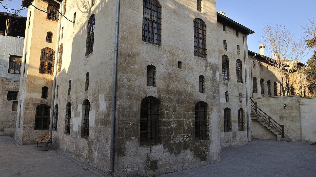 Traditional stone houses and courtyard in Gaziantep's historic Bey neighborhood