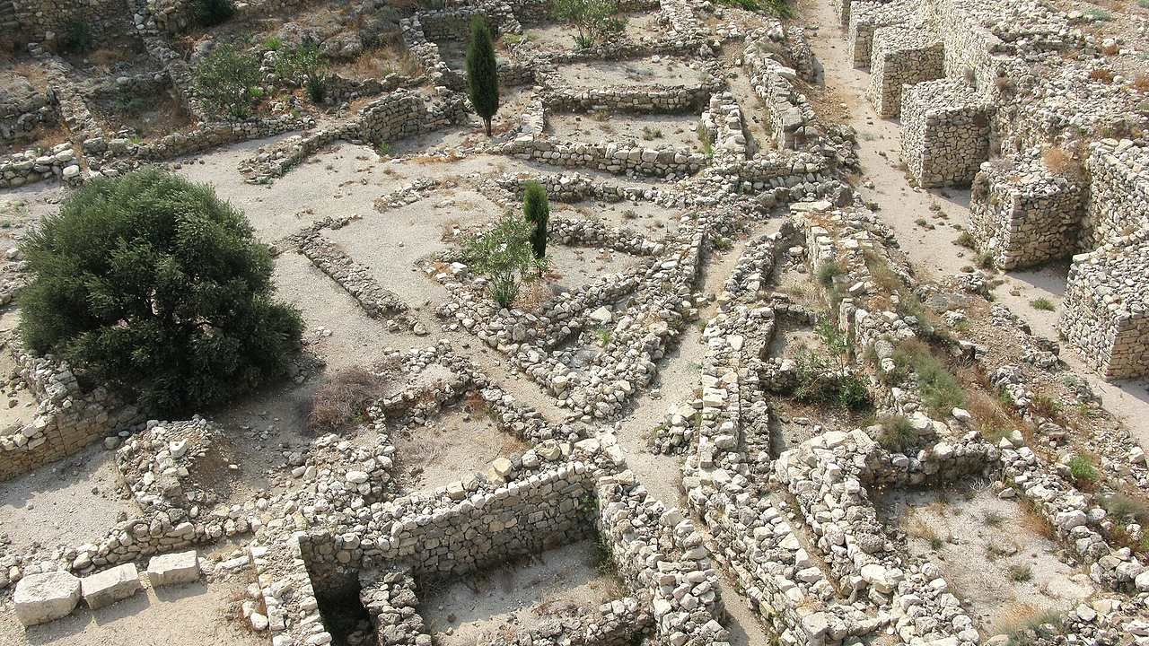 Ancient stone ruins across the archaeological site of Byblos, Lebanon