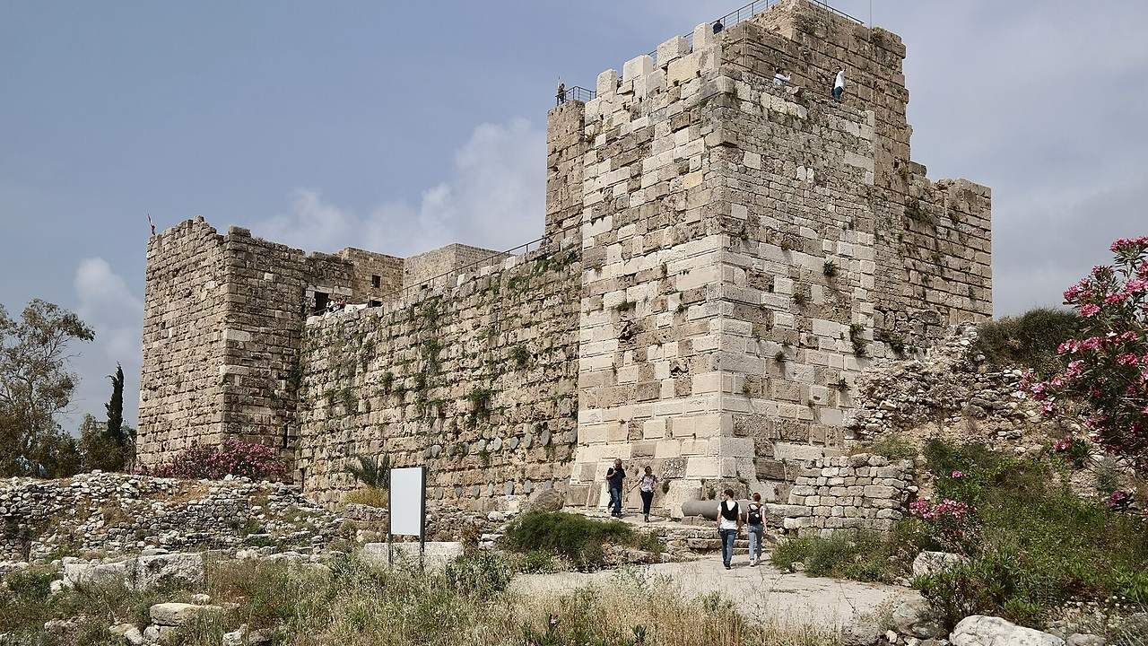 Wide view of the medieval Crusader Castle in Byblos, Lebanon