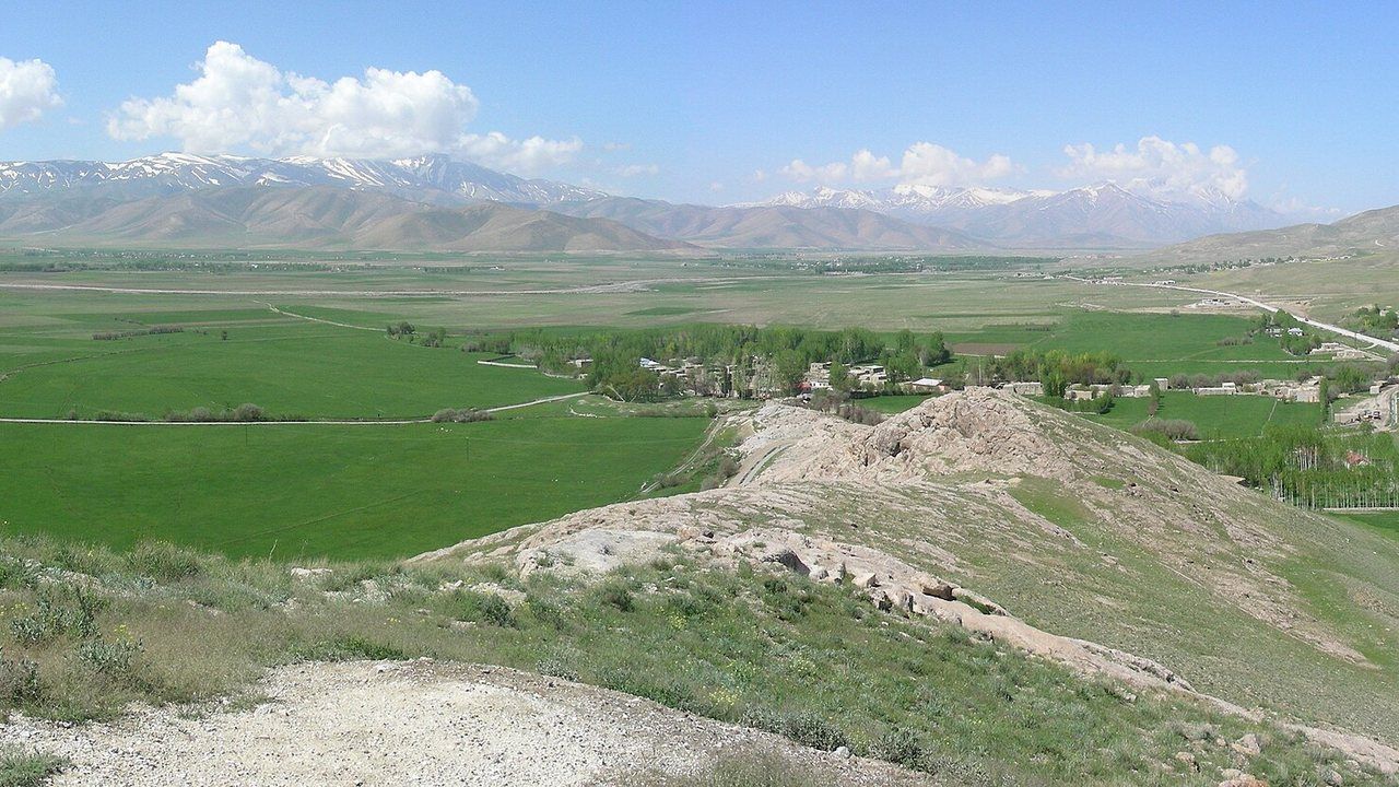 Urartian ruins of Çavuştepe Castle overlooking the Van countryside