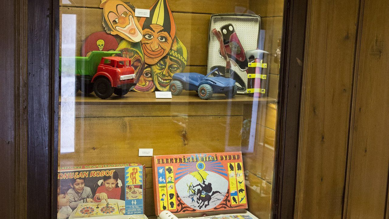 Colorful vintage toys displayed at the Gaziantep Game and Toy Museum
