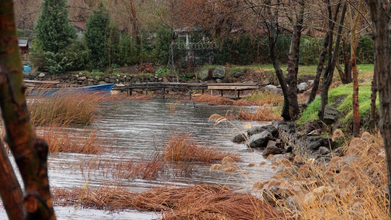 Peaceful waterfront scenery in Kırkpınar near Sapanca Lake