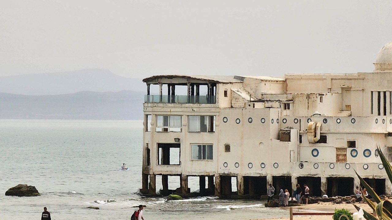 Mediterranean seaside and beach in La Marsa, Tunis, Tunisia