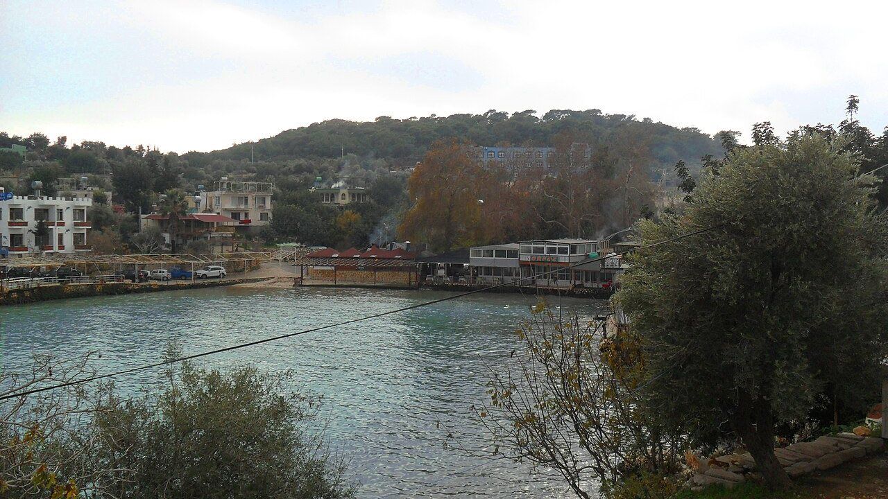 Scenic coastal view of Narlikuyu Bay near the Three Graces Mosaic Museum.