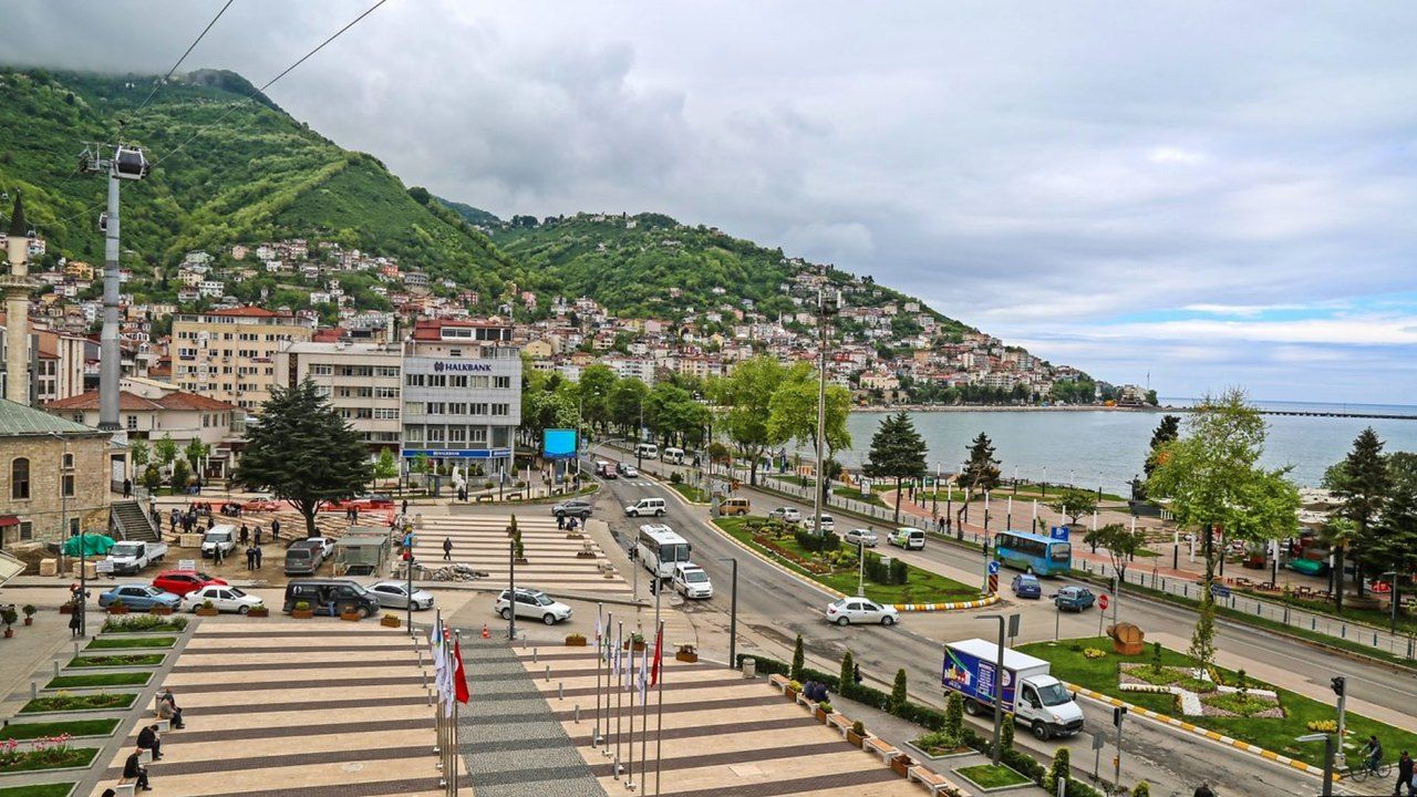 Ordu waterfront promenade and Black Sea coast in the city center