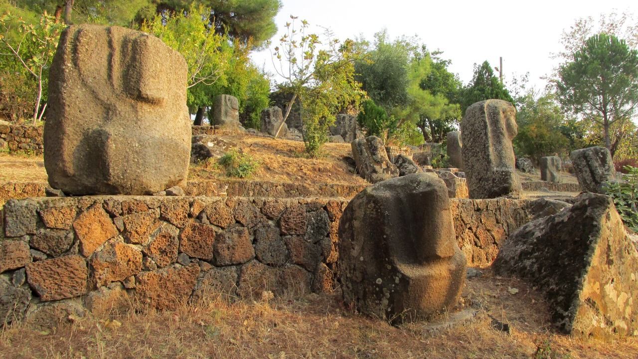 Ancient stone sculptures at the Yesemek Open-Air Museum in Gaziantep